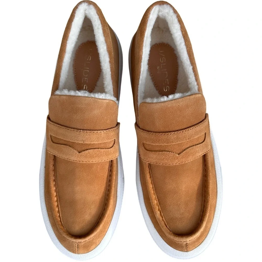 J Slides *New* Giles Sneaker Women’s Tan Suede Size 8.5